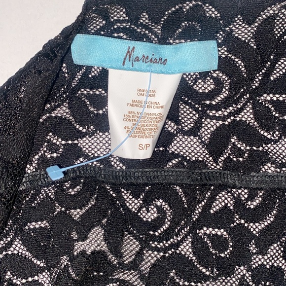 Marciano Black Lace Corset Bustier Longline Bra Tank in Small Stretchy and Sheer - Picture 6 of 10